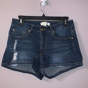 Dark blue ripped jean shorts 7/8 nicki minaj